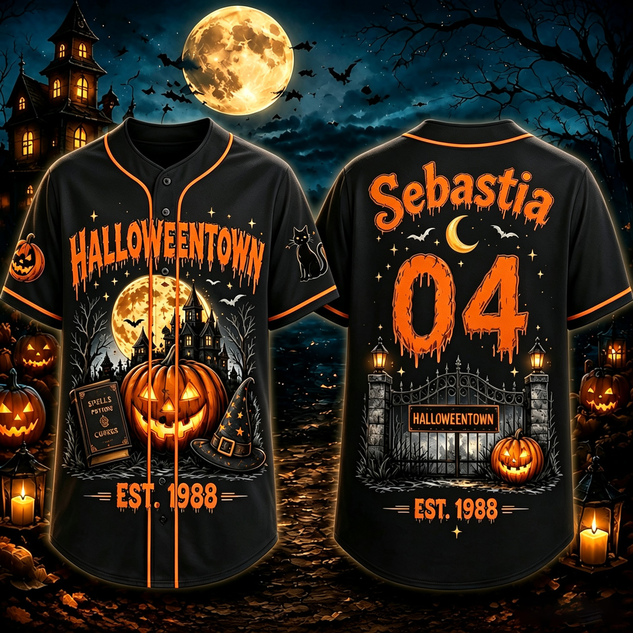 Personalized Halloween Button Up Baseball Jersey For Kid & Adult | CWHalloween98