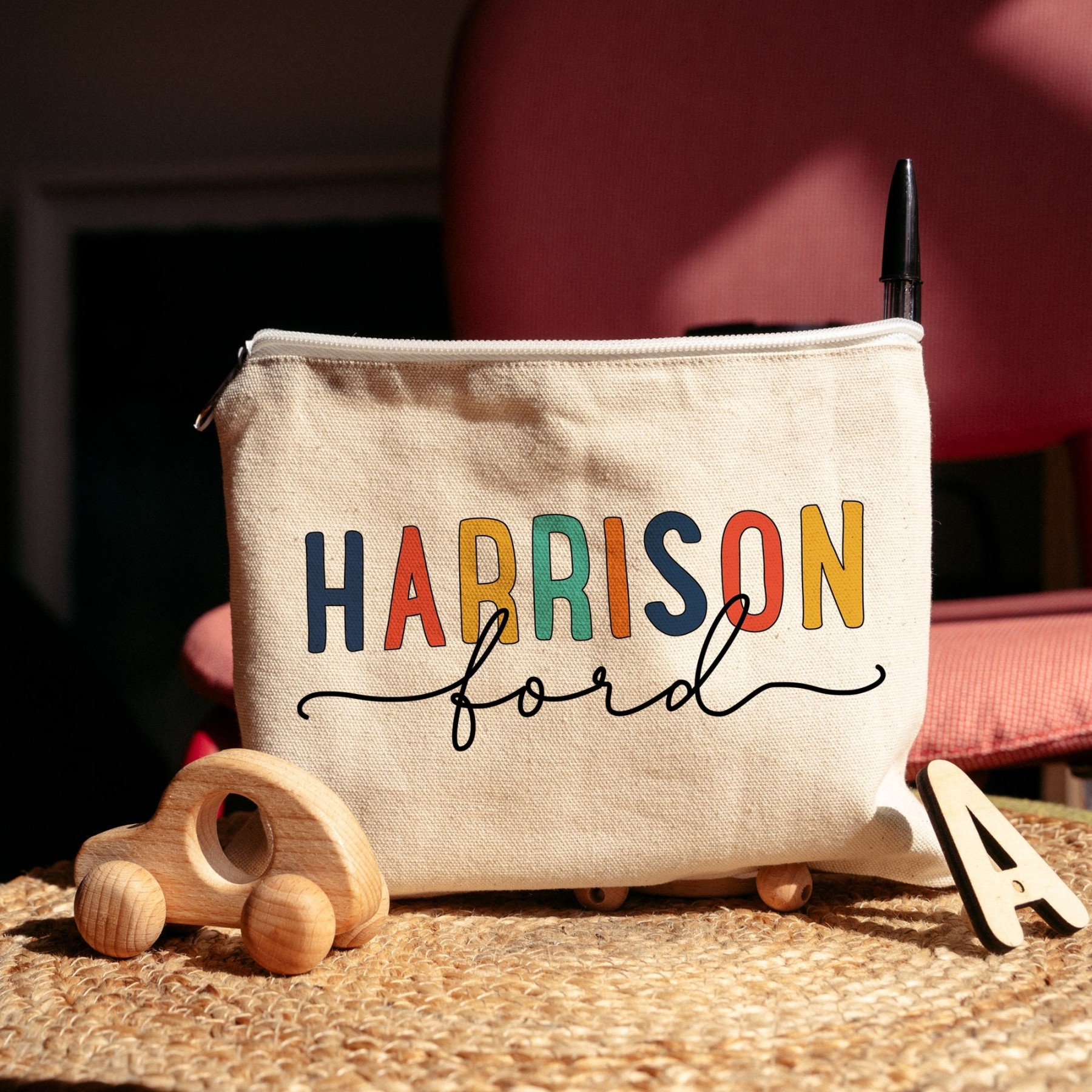 Personalized Kids Color Canvas Pencil Case | CWToy47