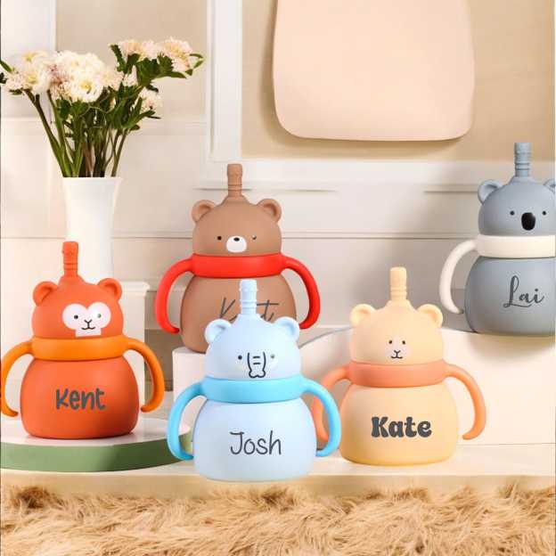 Personalised Baby Food Grade Sippy Silicone Cup  | CWBaby94