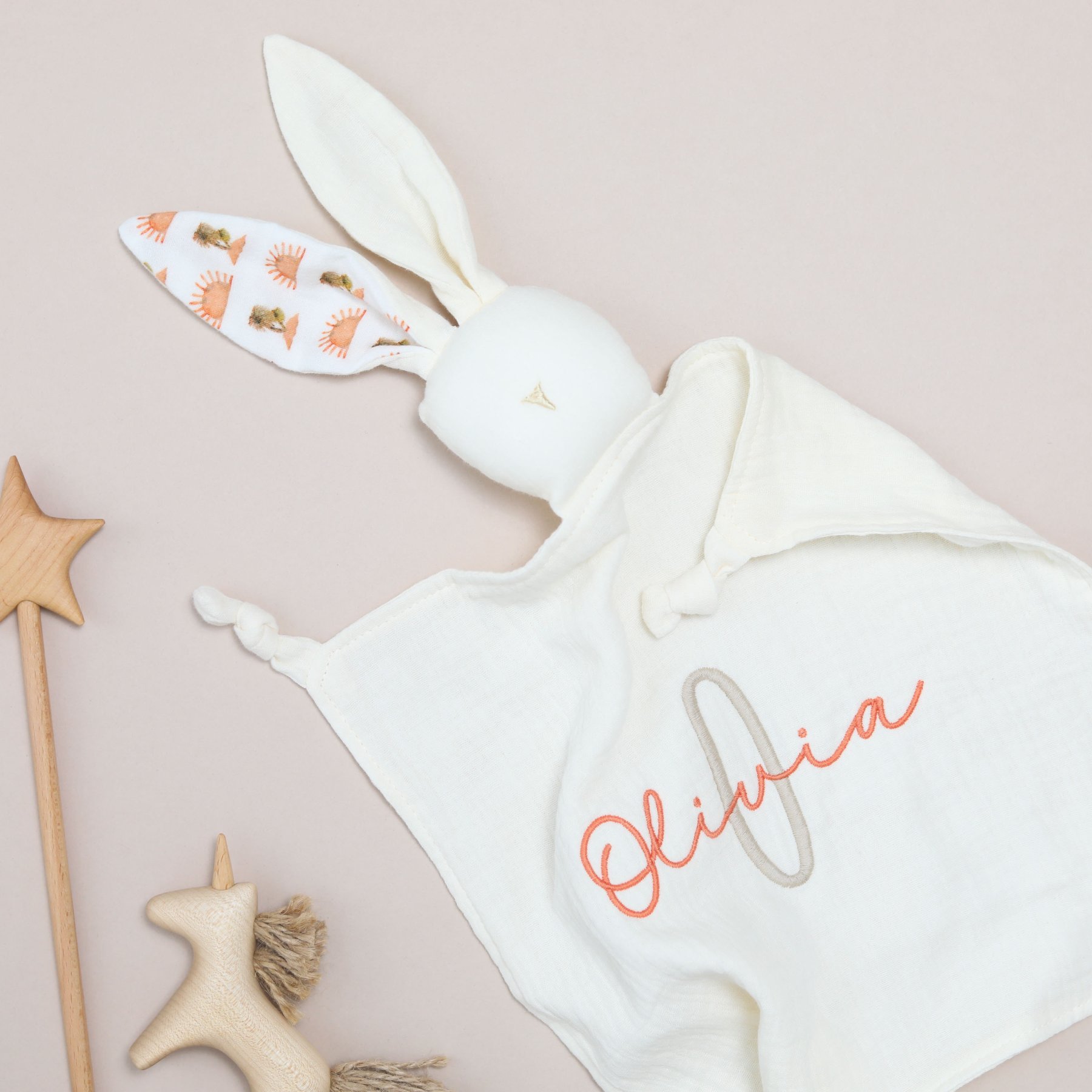 Personalized Baby Embroidery Comforter Sleep Toy | CWToy84