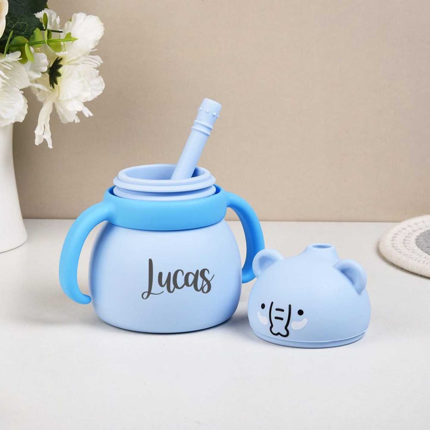 Personalised Baby Food Grade Sippy Silicone Cup  | CWBaby94