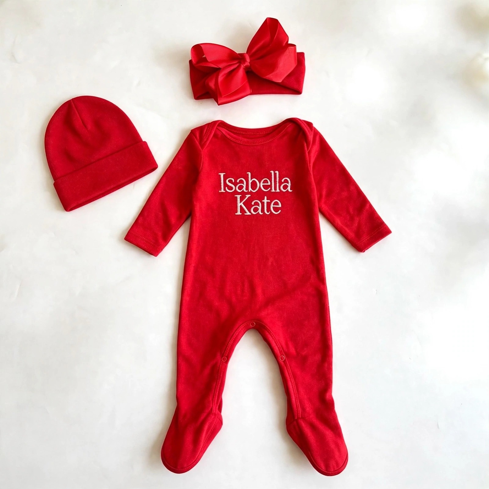 Personalized Embroidery Baby Coming Home Outfit Set With Hat | CWBaby523 