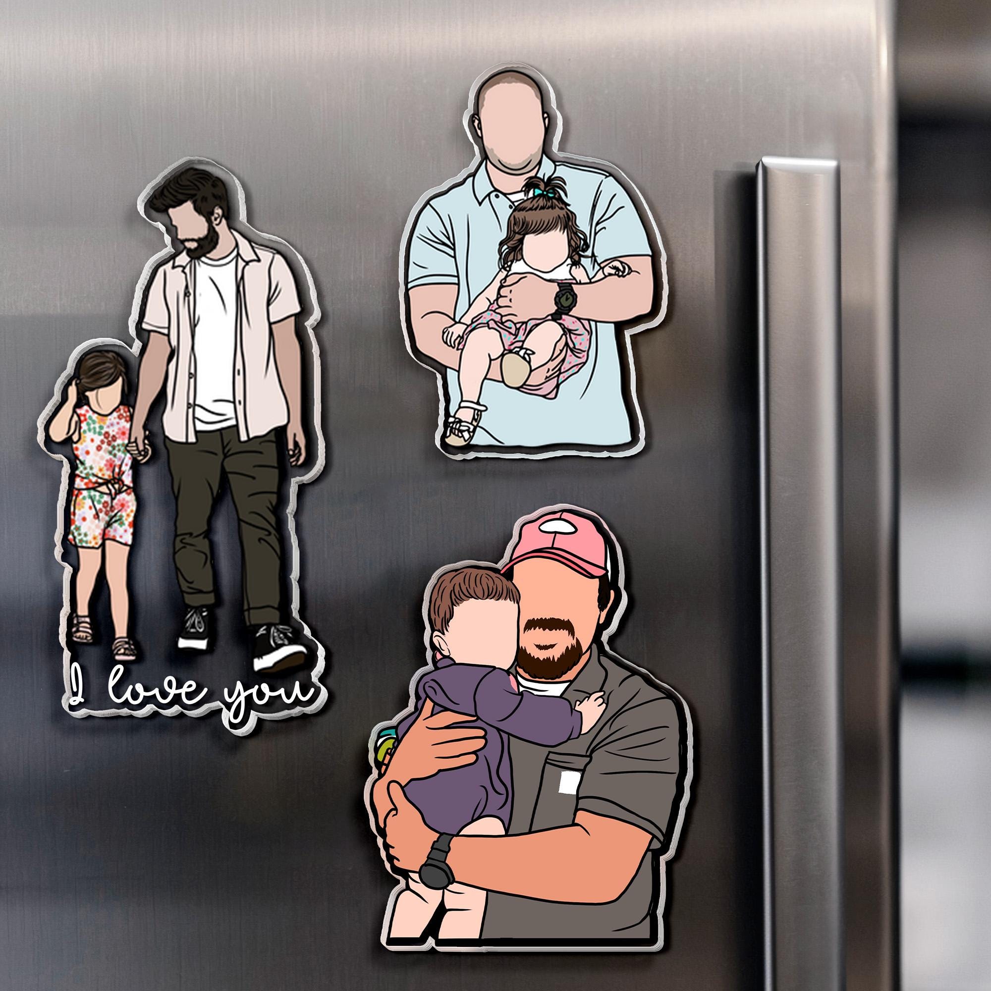 Personalized Illustrated Family Portrait Fridge Magnet | CWGift16