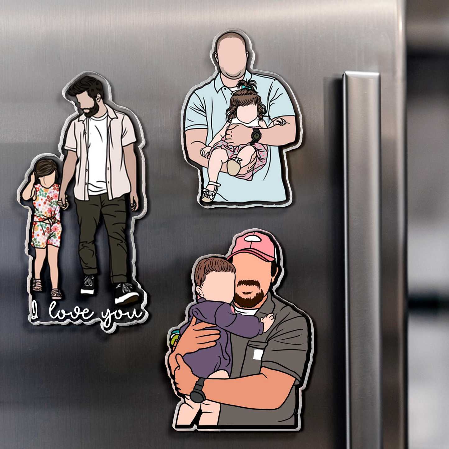 Personalized Illustrated Family Portrait Fridge Magnet | CWGift16