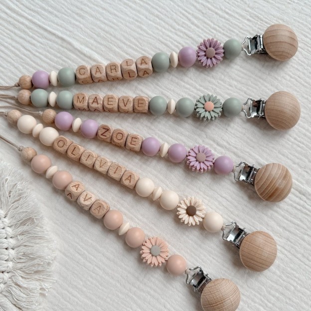 Personalized Baby Pacifier Clip & Rattle Ring | CWBaby86