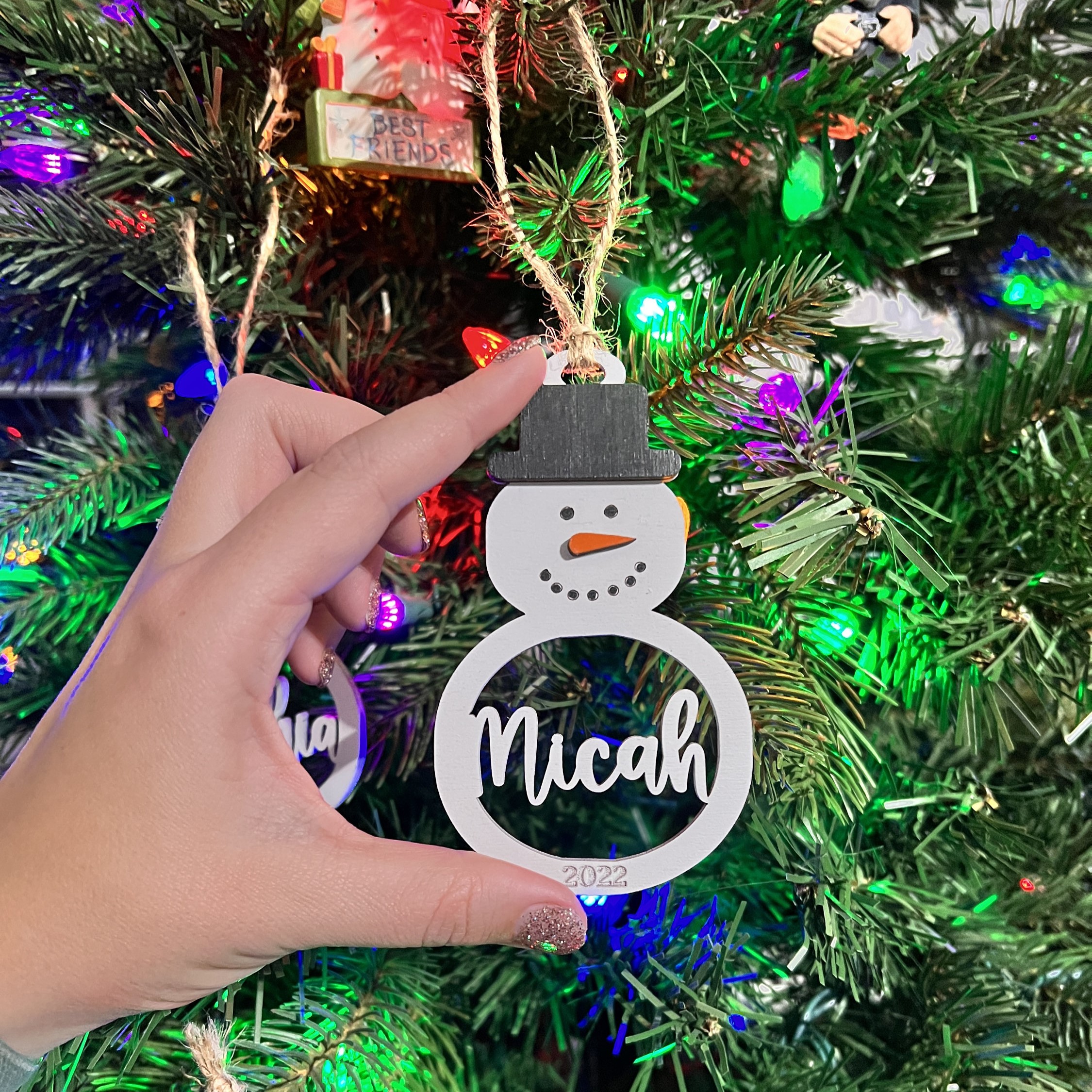 Personalized Snowman Wooden Christmas Ornaments | MCGift27
