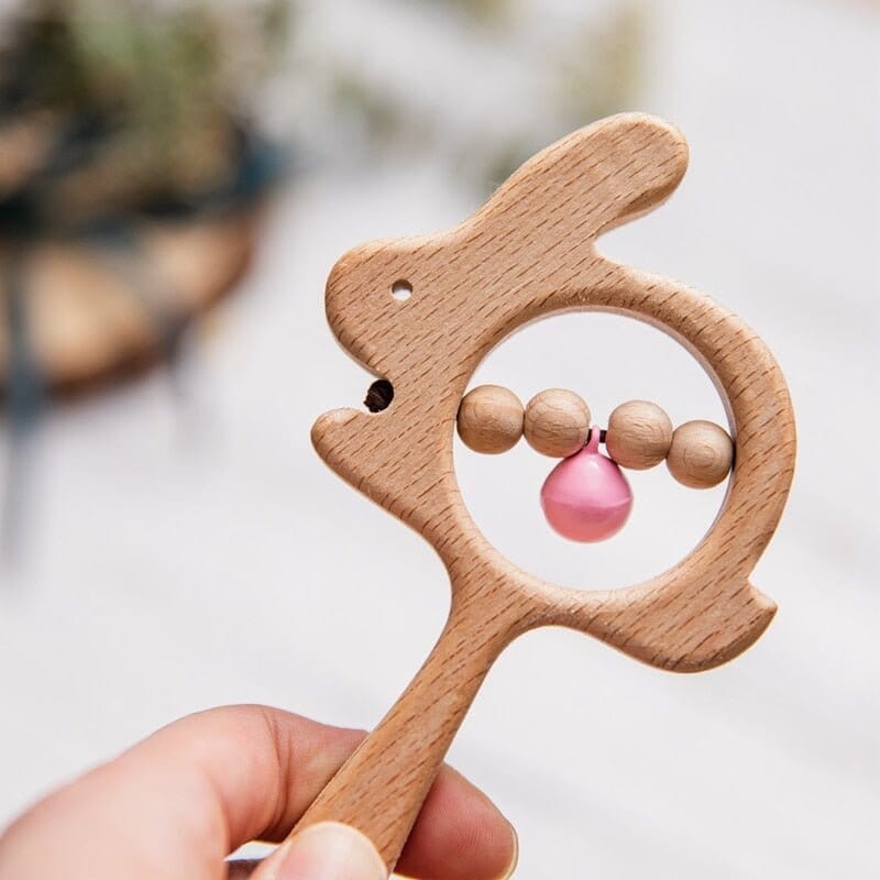 Personalized Baby Wooden Lovely Shape Rattle | CWBaby153