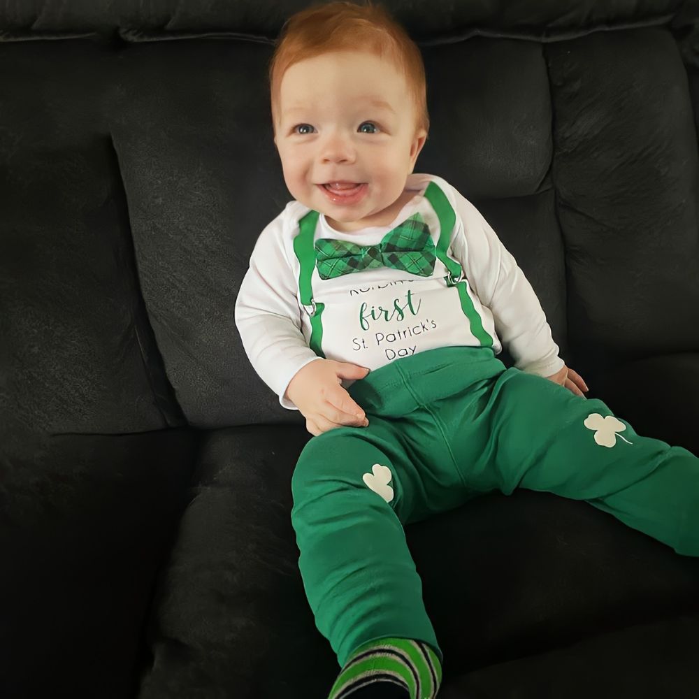 Personalized Baby Boy's First St. Patrick's Day Clothing Set | CWBaby178