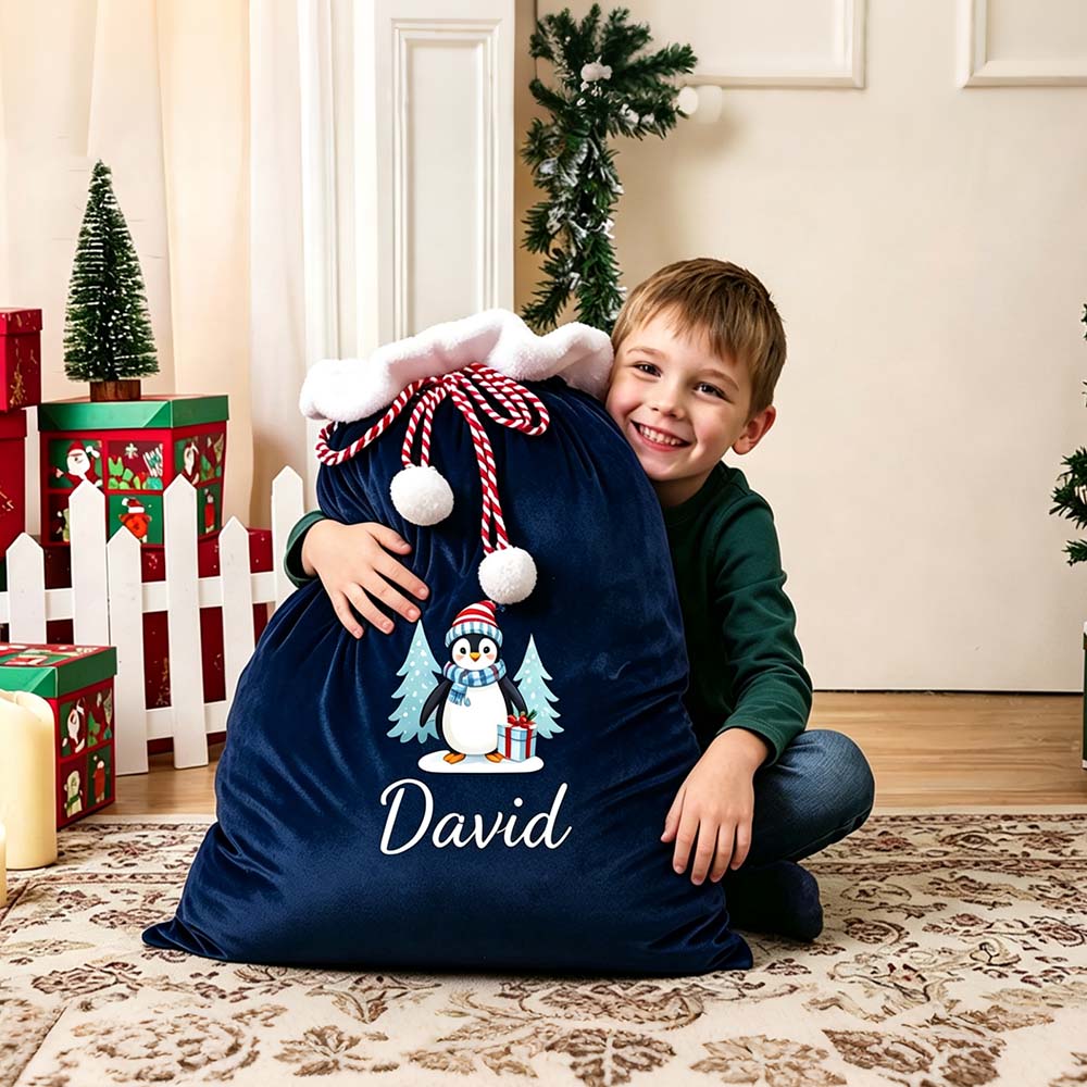 Personalized Christmas Santa Family Sack with Name | MCGift393