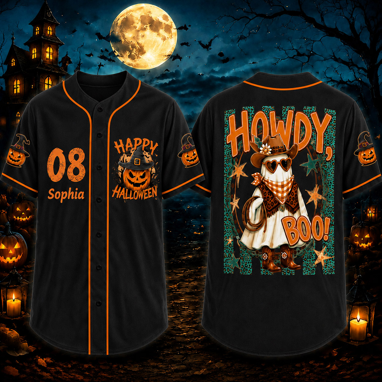 Personalized Halloween Button Up Baseball Jersey For Kid & Adult | CWHalloween102