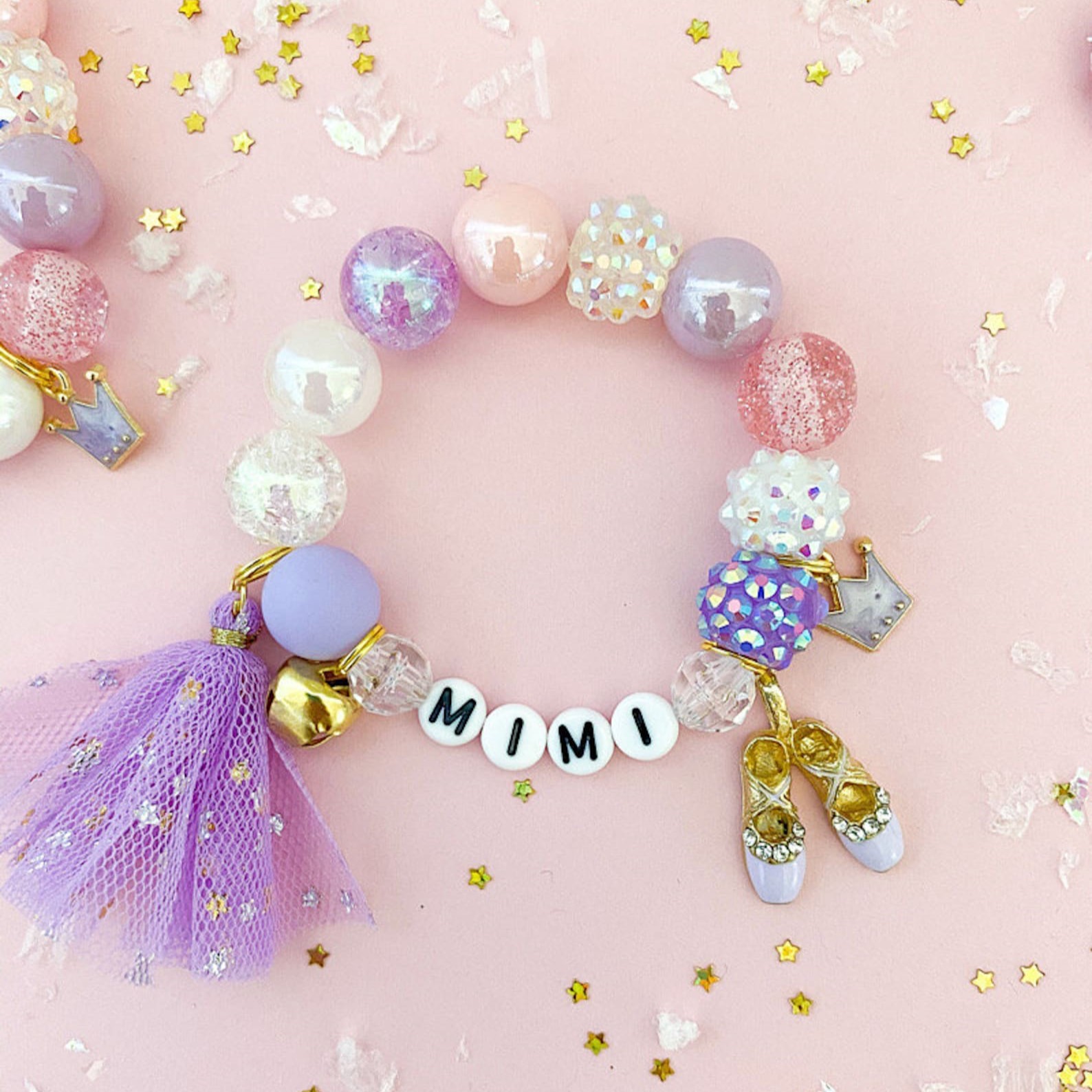 Personalized Christmas Ballet Fairy Charm Bracelet | CWBeach142