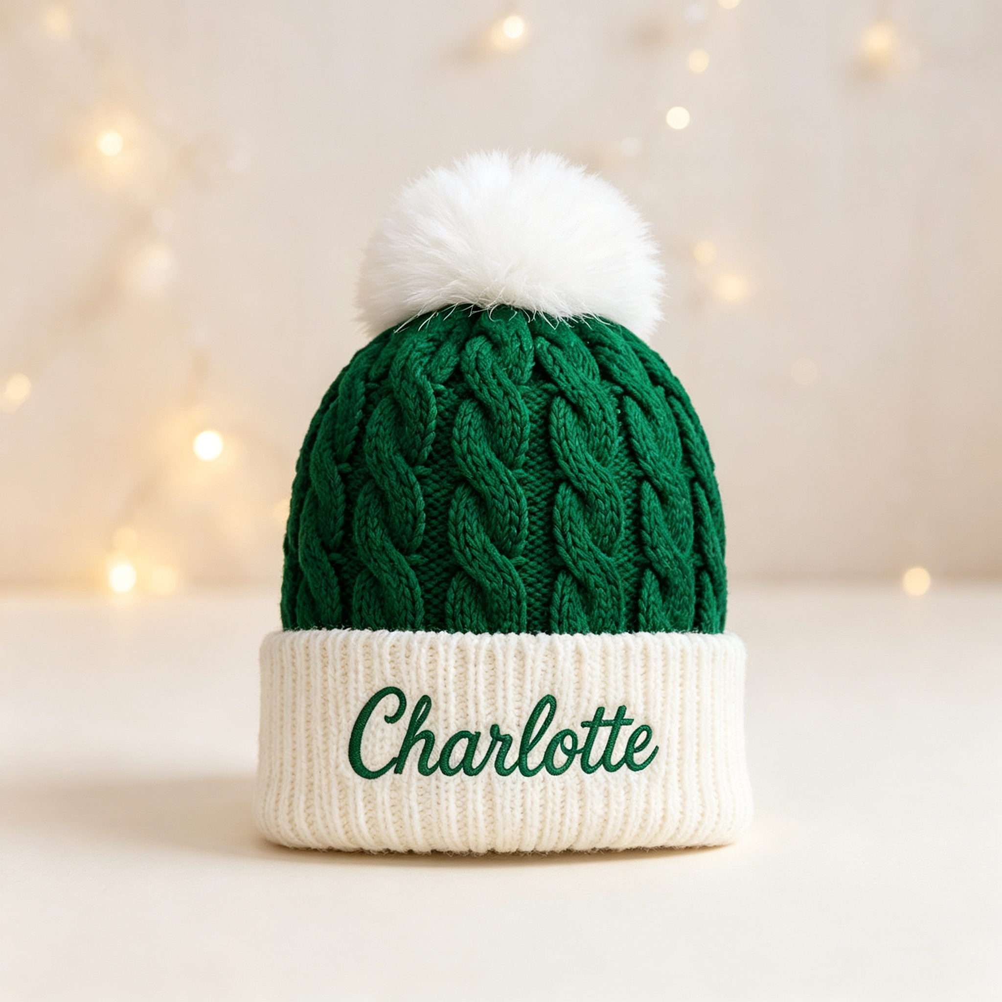 Personalized Embroidery Kid Christmas Pom Pom Hat for Comfort & Unique | HSKid11