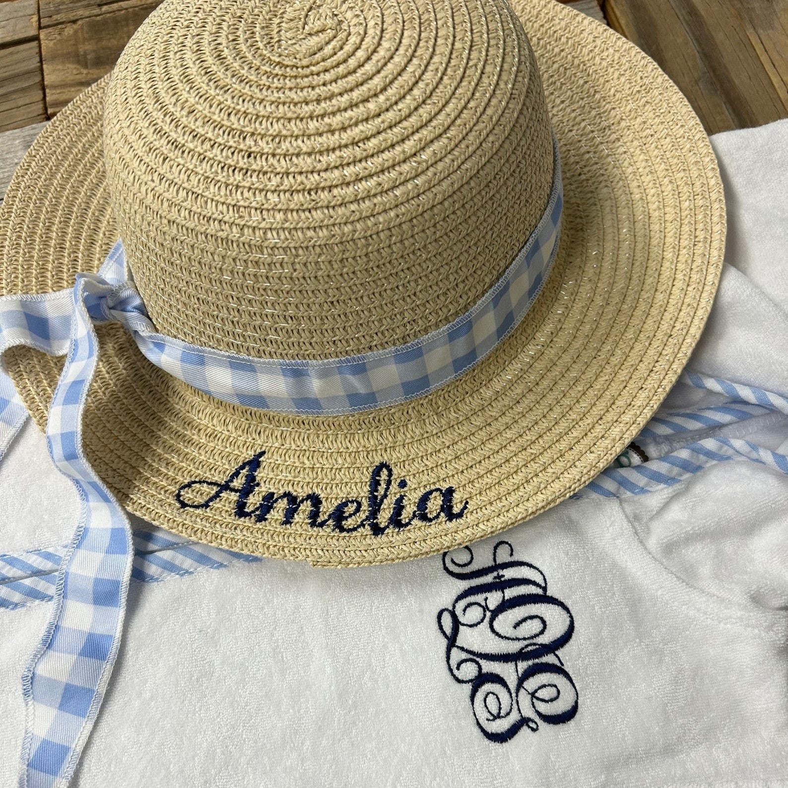 Personalized Embroidered Straw Floppy Hat for Comfort & Unique | CWBeach57