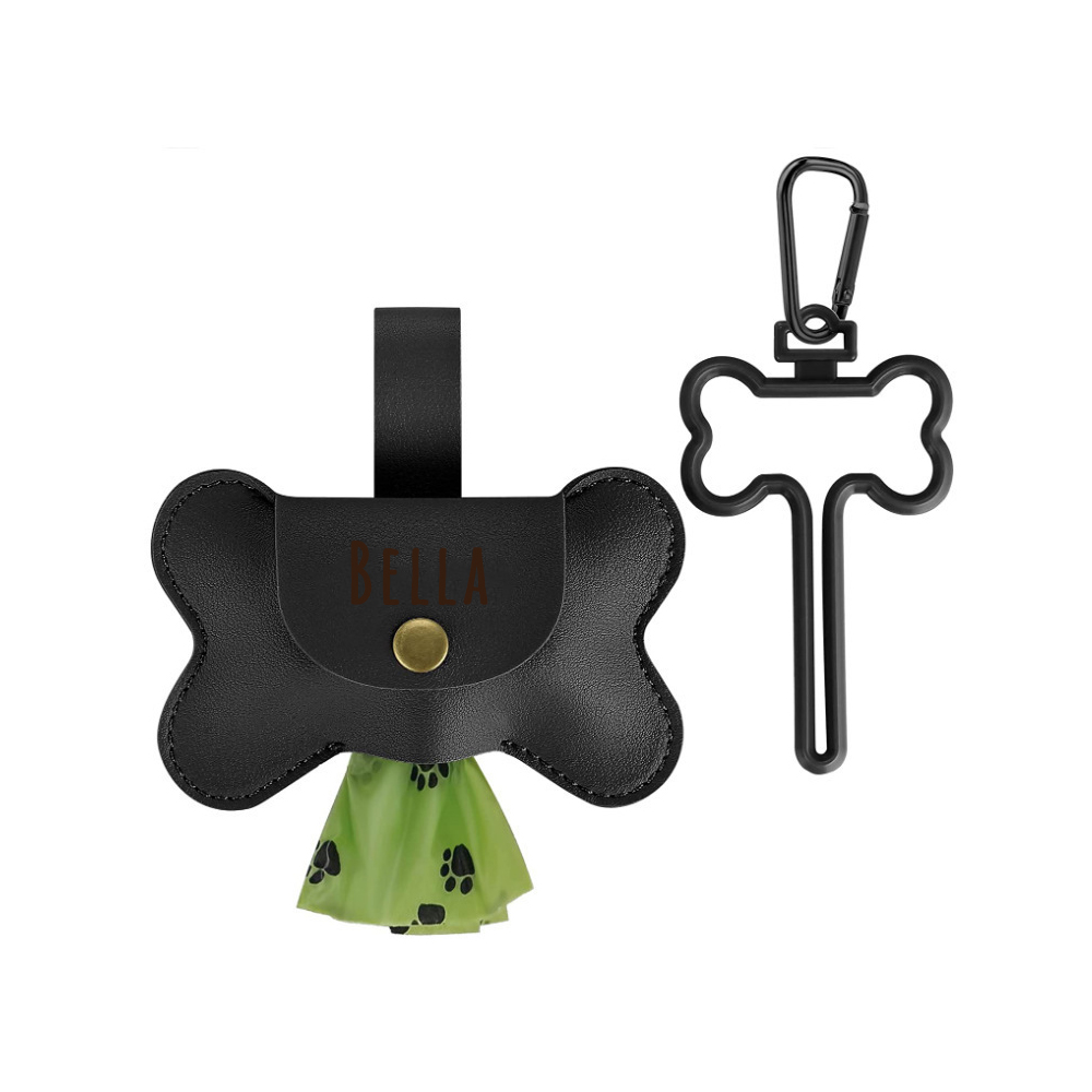 Personalized Cowhide Leather Dog Poop Bag Holder | BKPet190