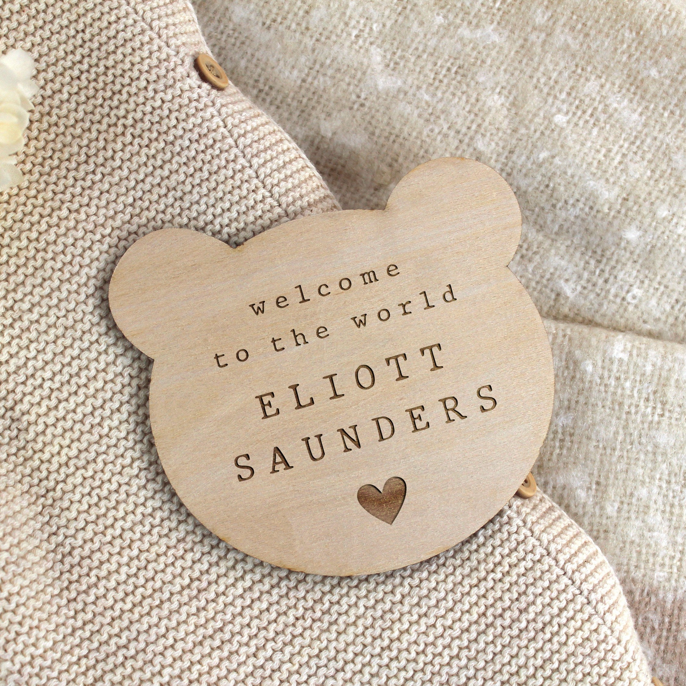 Personalized Wooden Newborn Baby Name Sign | CWBaby162