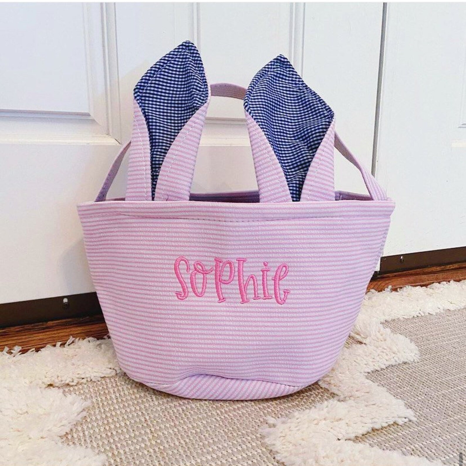 Personalized Embroidered Easter Bunny Basket | CWEaster21