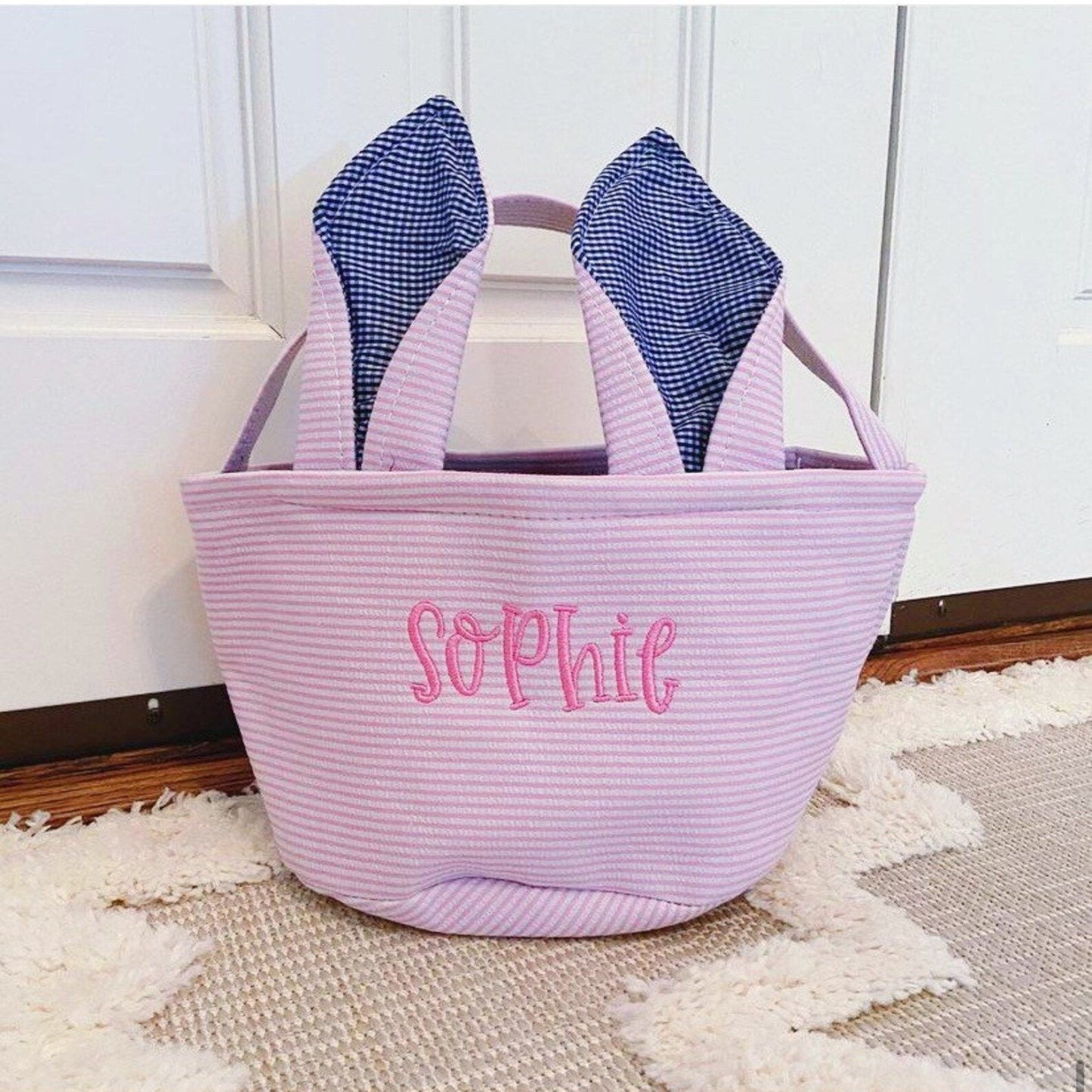 Personalized Embroidered Easter Bunny Basket | CWEaster21