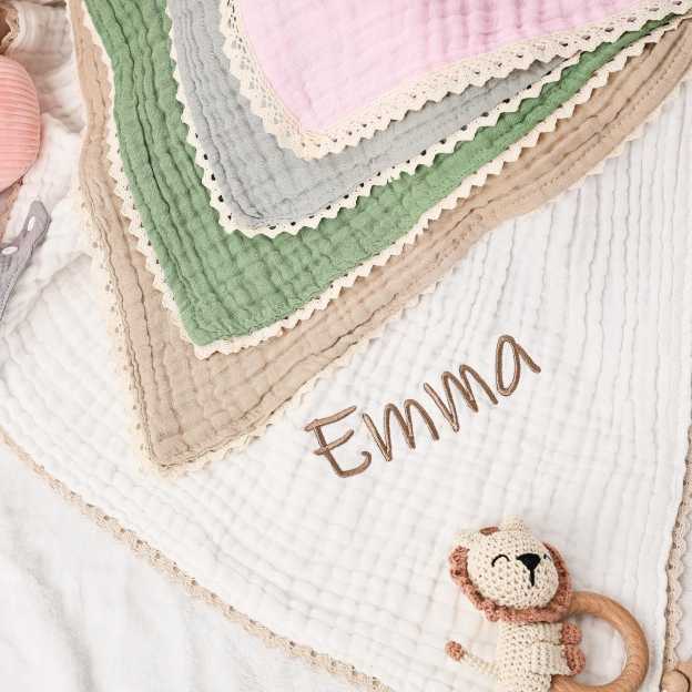 Personalized Embroidered Name Baby Swaddle Blanket for Unique Gift | CWBaby78