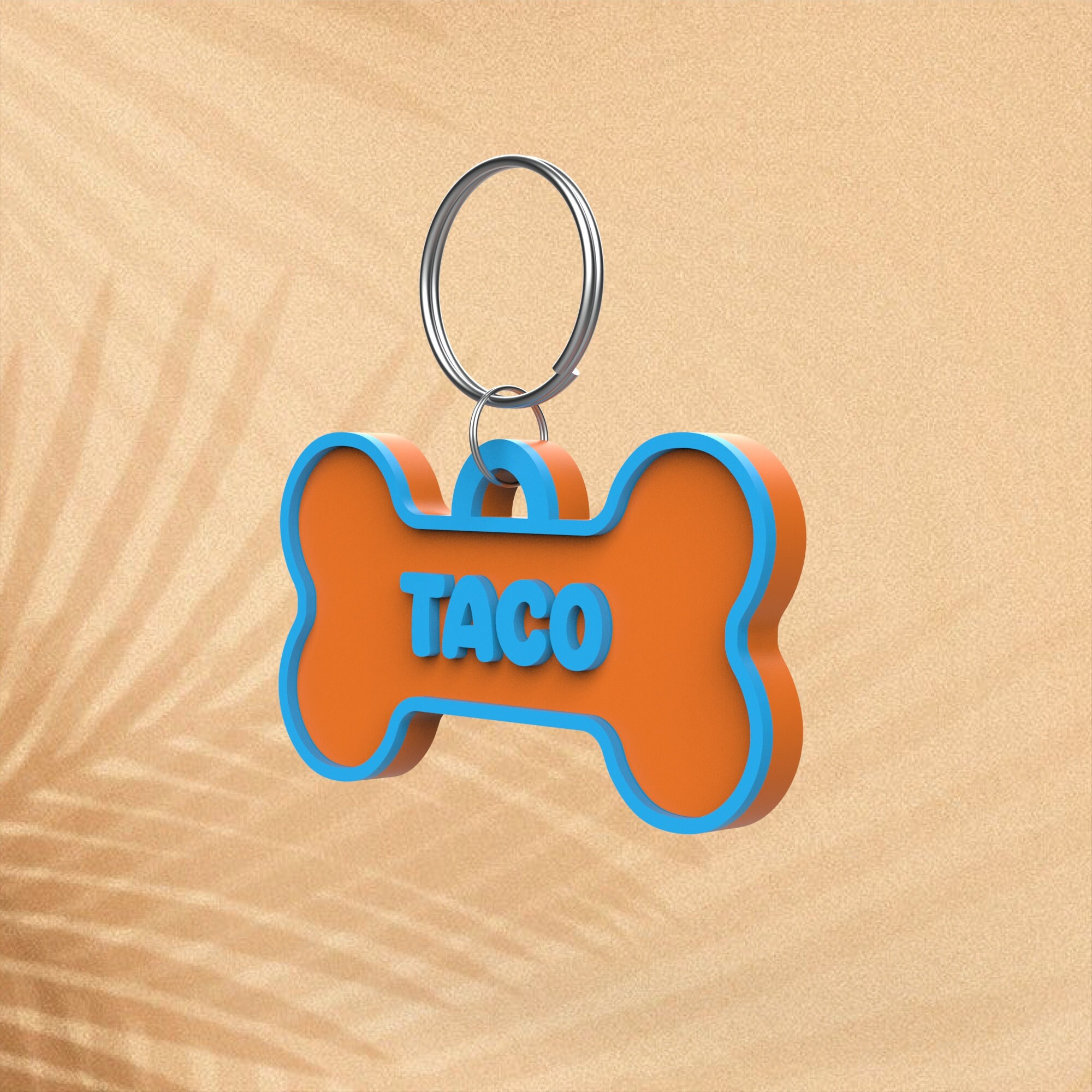 Personalized 3D Printed Bone-Shaped Dog ID Tag | BKPet356