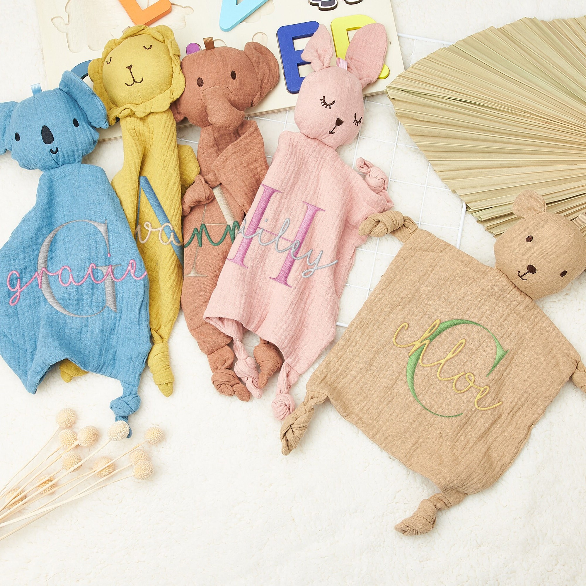 Personalized Baby Embroidery Comforter Sleep Toy | CWToy85
