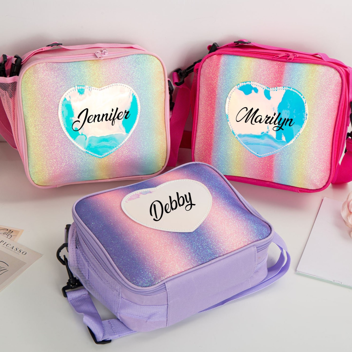 Personalized Name Color Kids Lunch Bag