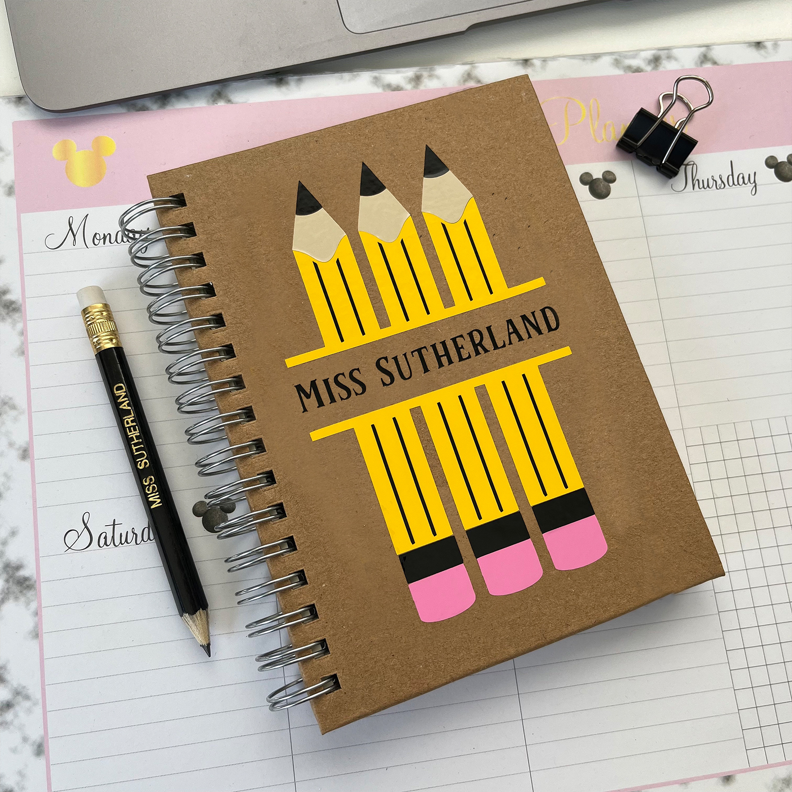 Personalized Pencil Teacher Notebook for Teacher Appreciation Gift | CWTeach09