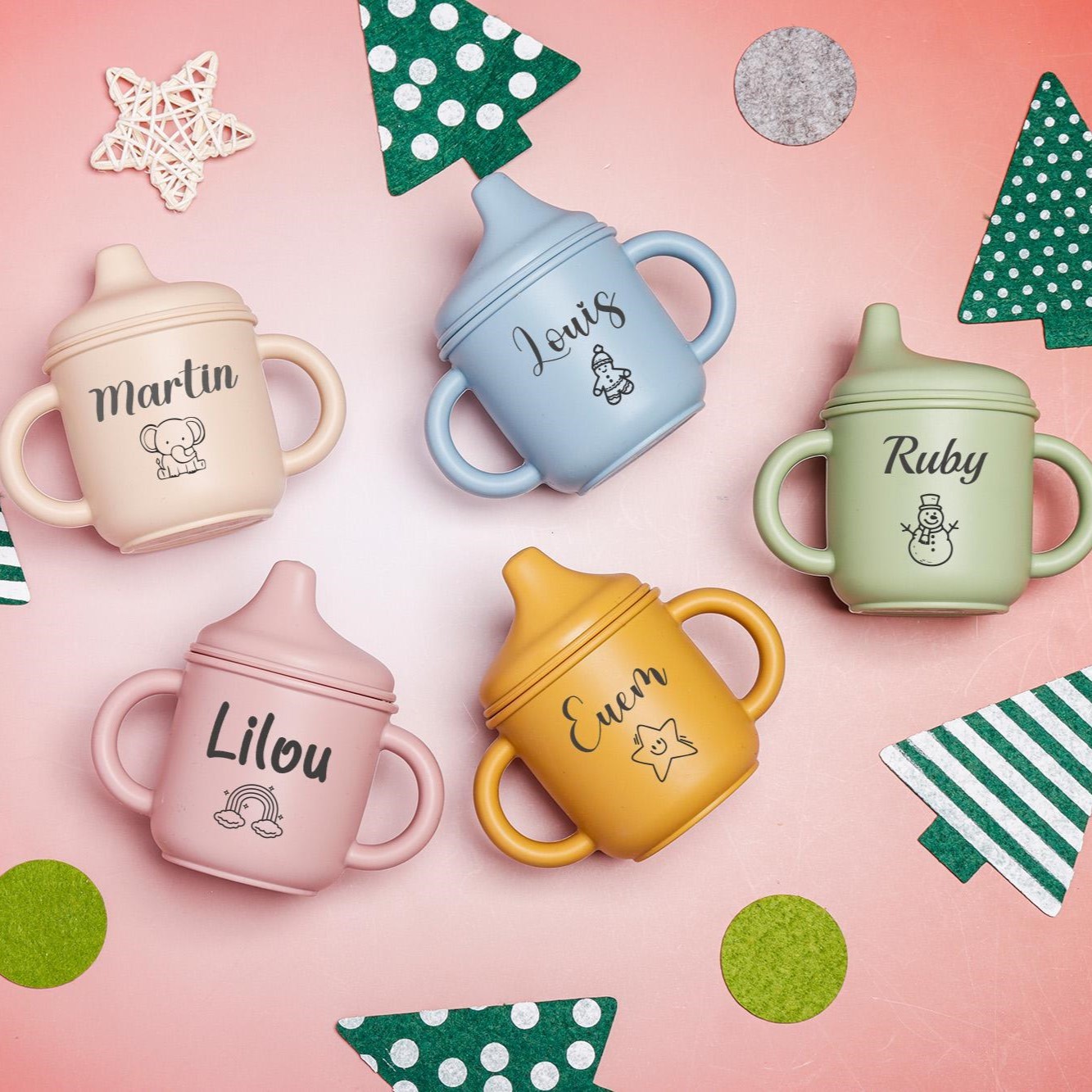 Personalised Baby Food Grade Sippy Silicone Cup  | CWBaby101