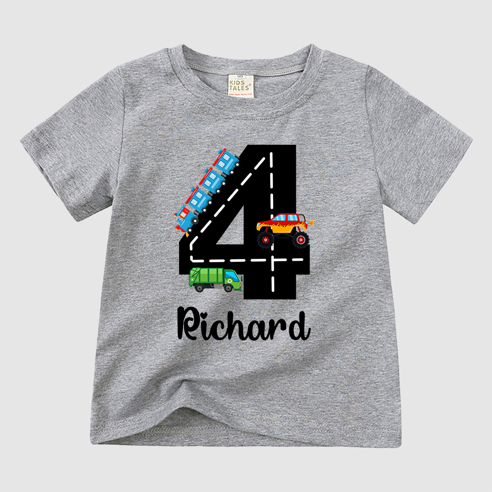 Personalized Kid Transportation Vehicle Party Birthday T-Shirt | inTee14