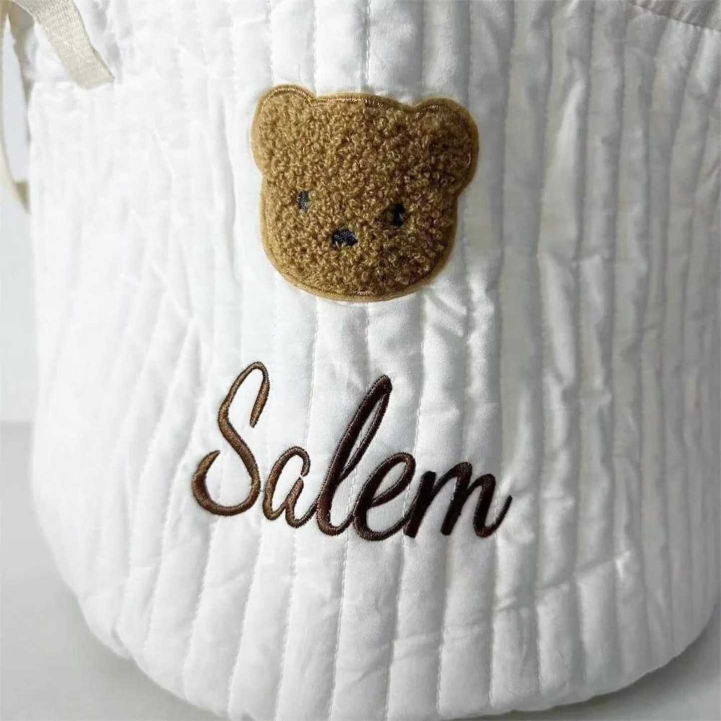 Personalized Embroidered Storage Bear Basket | CWBaby97