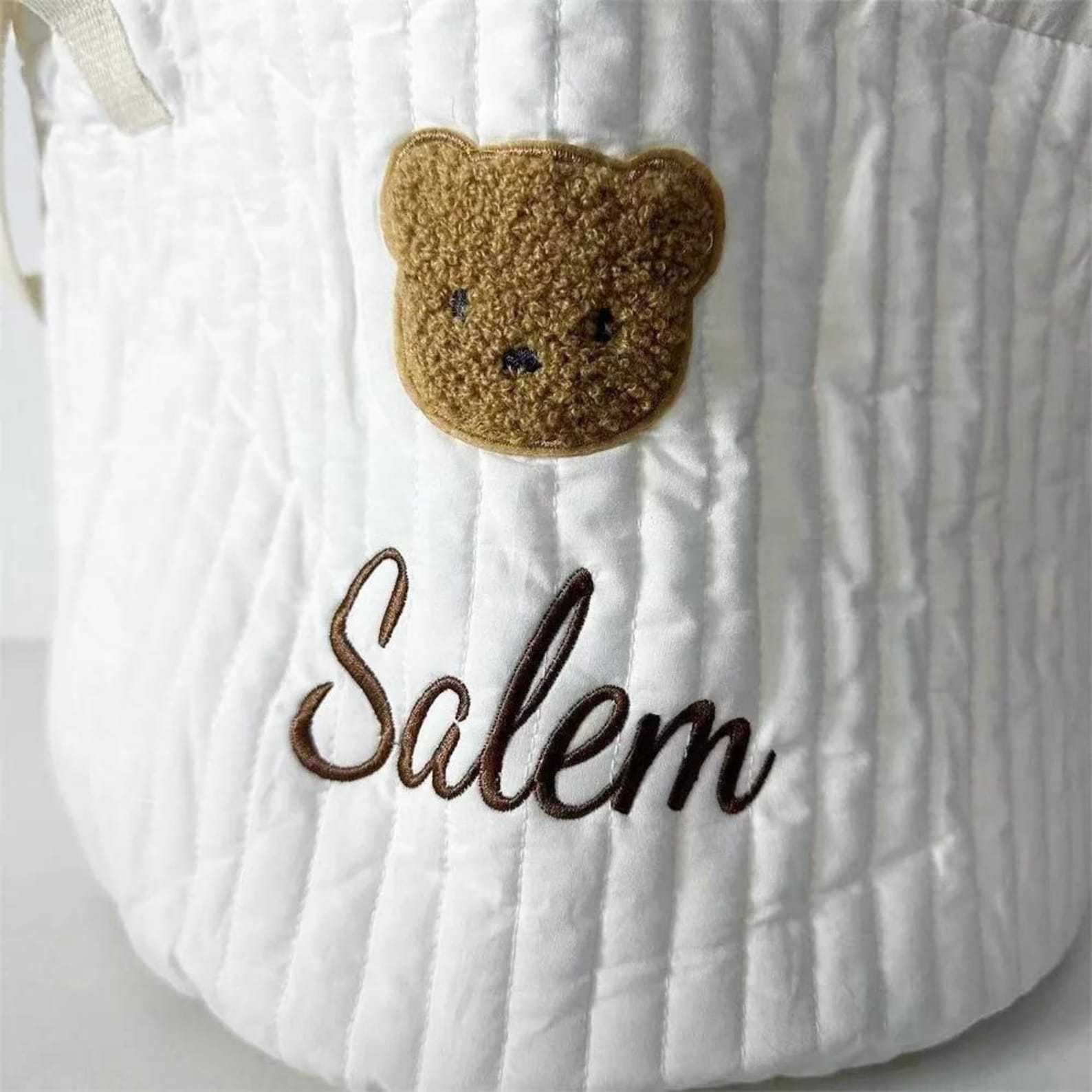 Personalized Embroidered Storage Bear Basket | CWBaby97