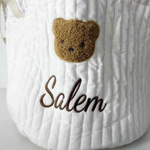 Personalized Embroidered Storage Bear Basket | CWBaby97