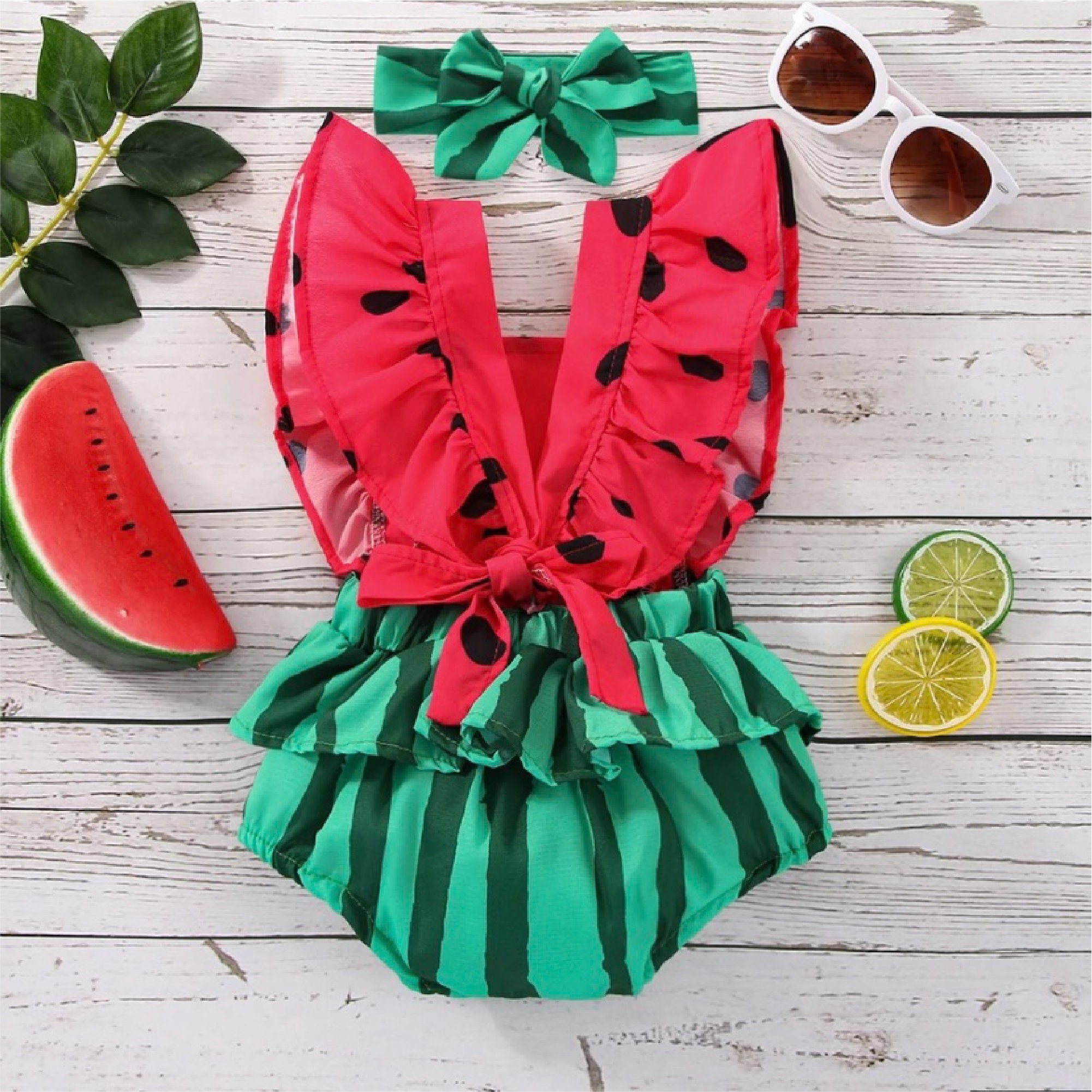 Personalised Baby Girl Watermelon Outfit Set | CWBaby219