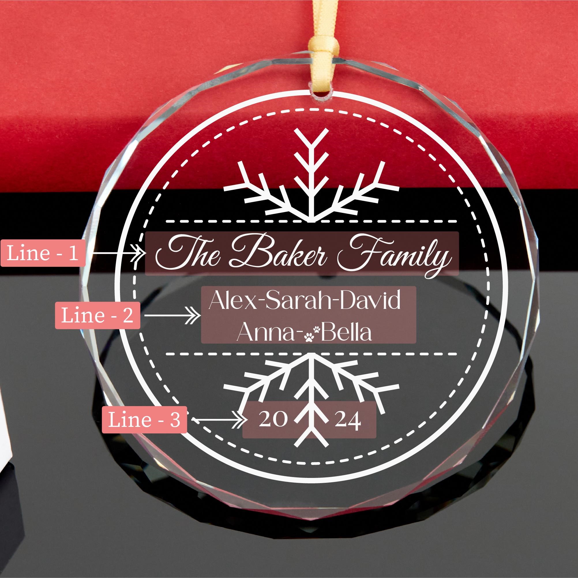 Personalized Glass Family Christmas Ornaments | CWGlass08