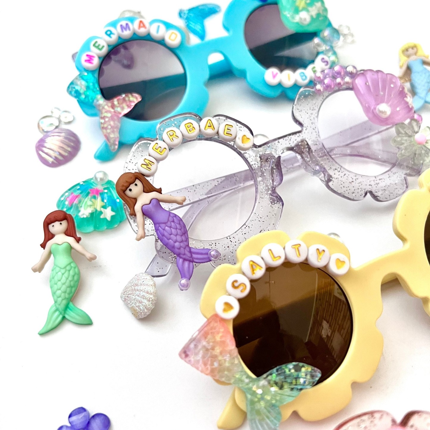 Personalized Mermaid Flower Sunglasses For Kids | CWBeach124