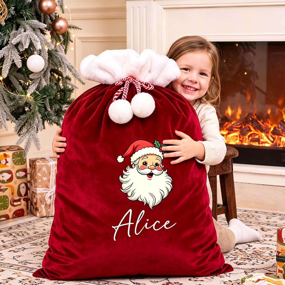 Personalized Christmas Santa Family Sack with Name | MCGift393