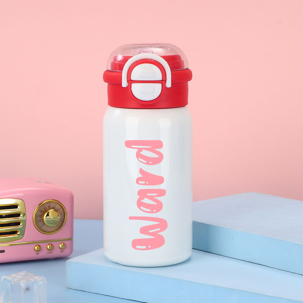Personalized 17oz Kids Stainless Steel Water Bottle with Straw | CWBottle03