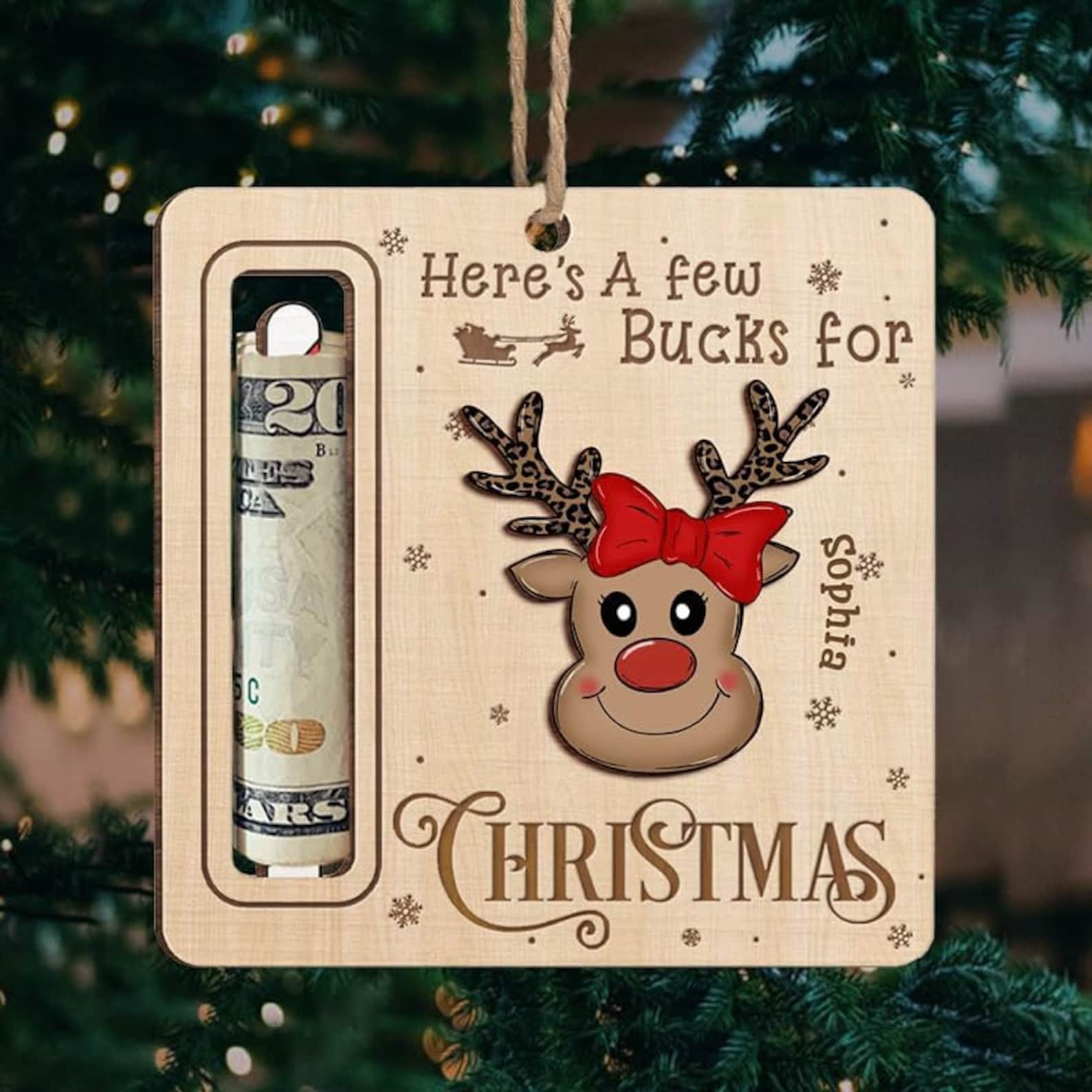 Personalized Cute Money Holder Christmas Ornament | MCGift35