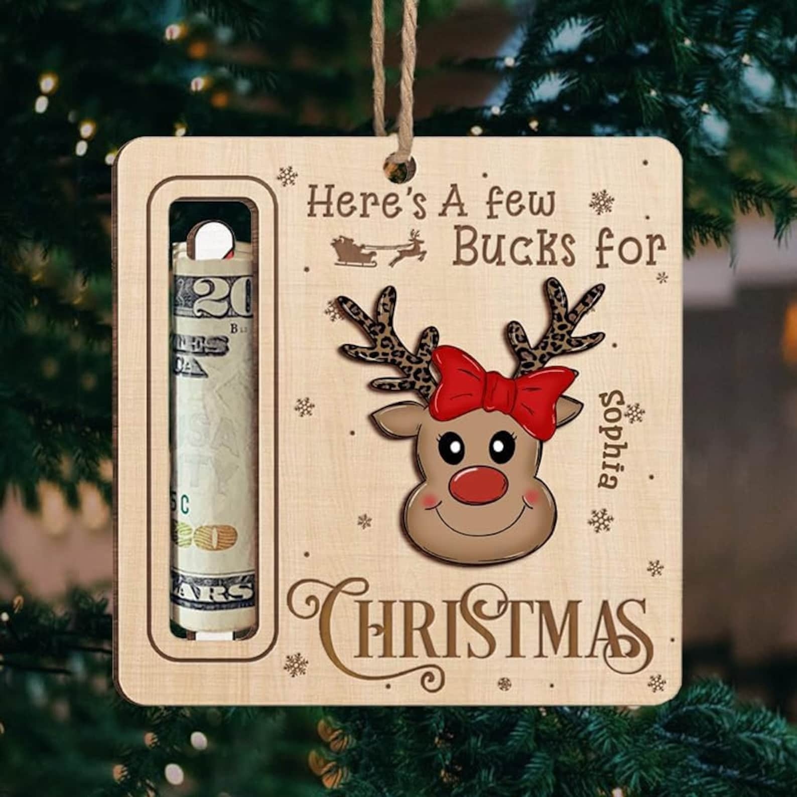 Personalized Cute Money Holder Christmas Ornament | MCGift35