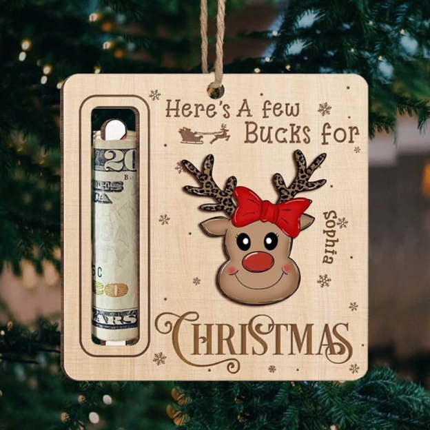 Personalized Cute Money Holder Christmas Ornament | MCGift35