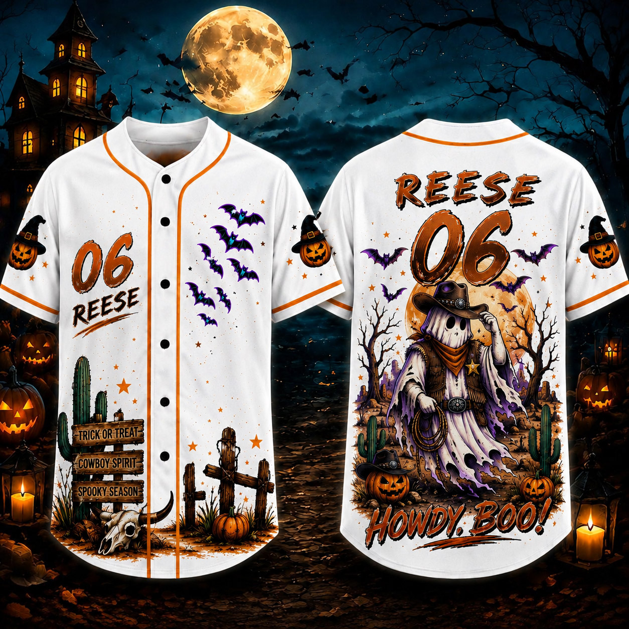 Personalized Halloween Button Up Baseball Jersey For Kid & Adult | CWHalloween100