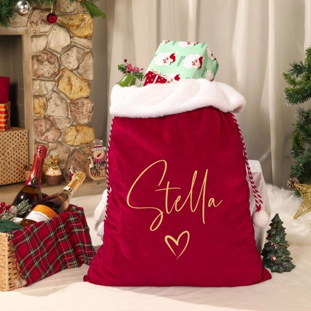 Personalized Christmas Velvet Santa Sack for Gifts | MCGift102