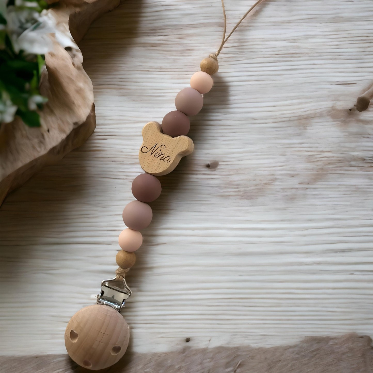 Personalized Baby Pacifier Color Bead Clip | CWBaby63