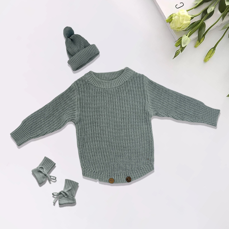 Personalized Embroidered Baby Sweater Outfit Set | CWBaby335