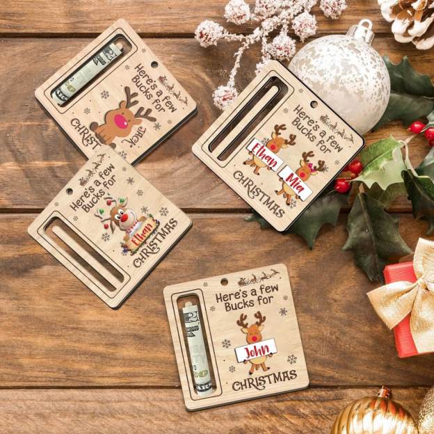 Personalized Cute Money Holder Christmas Ornament | MCGift35