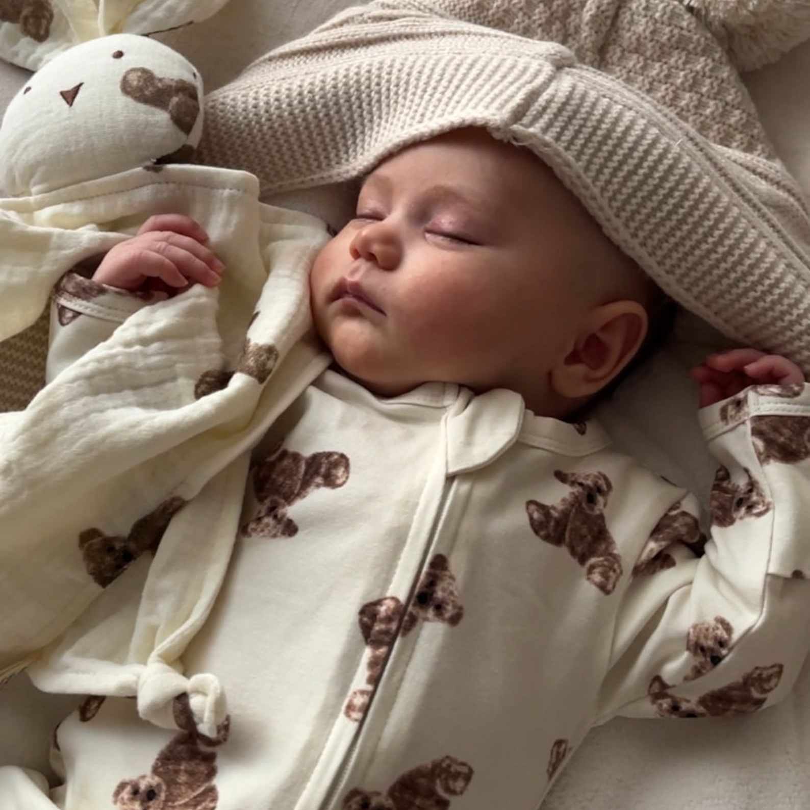 Personalized Baby Bear Cozy Sleepsuit Romper | CWBaby102