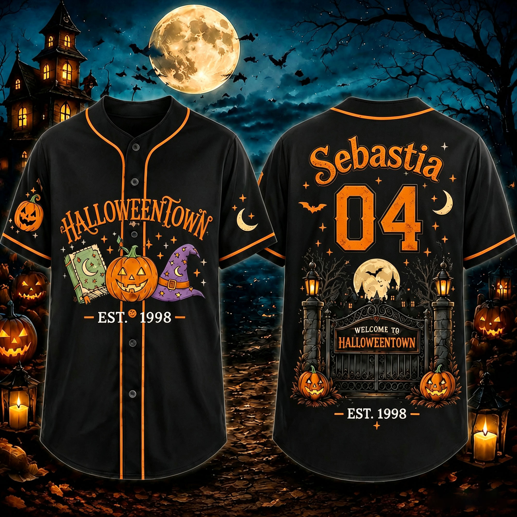 Personalized Halloween Button Up Baseball Jersey For Kid & Adult | CWHalloween96
