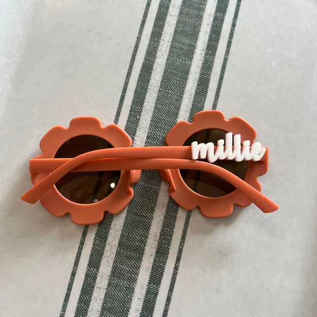 Personalized Acrylic Name Colorful Flower Sunglasses For Kids | CWBeach100