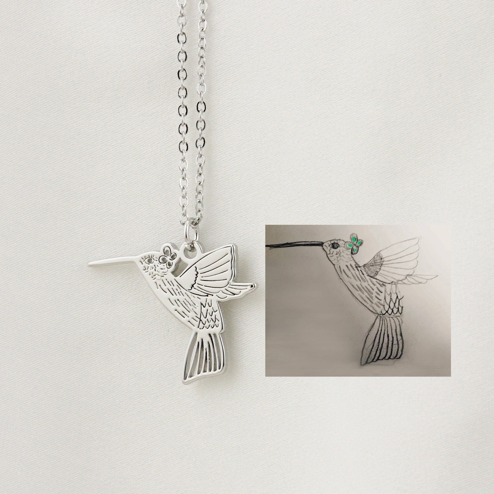 Personalized Kids Painting Artwork Necklace | CWJewelry01