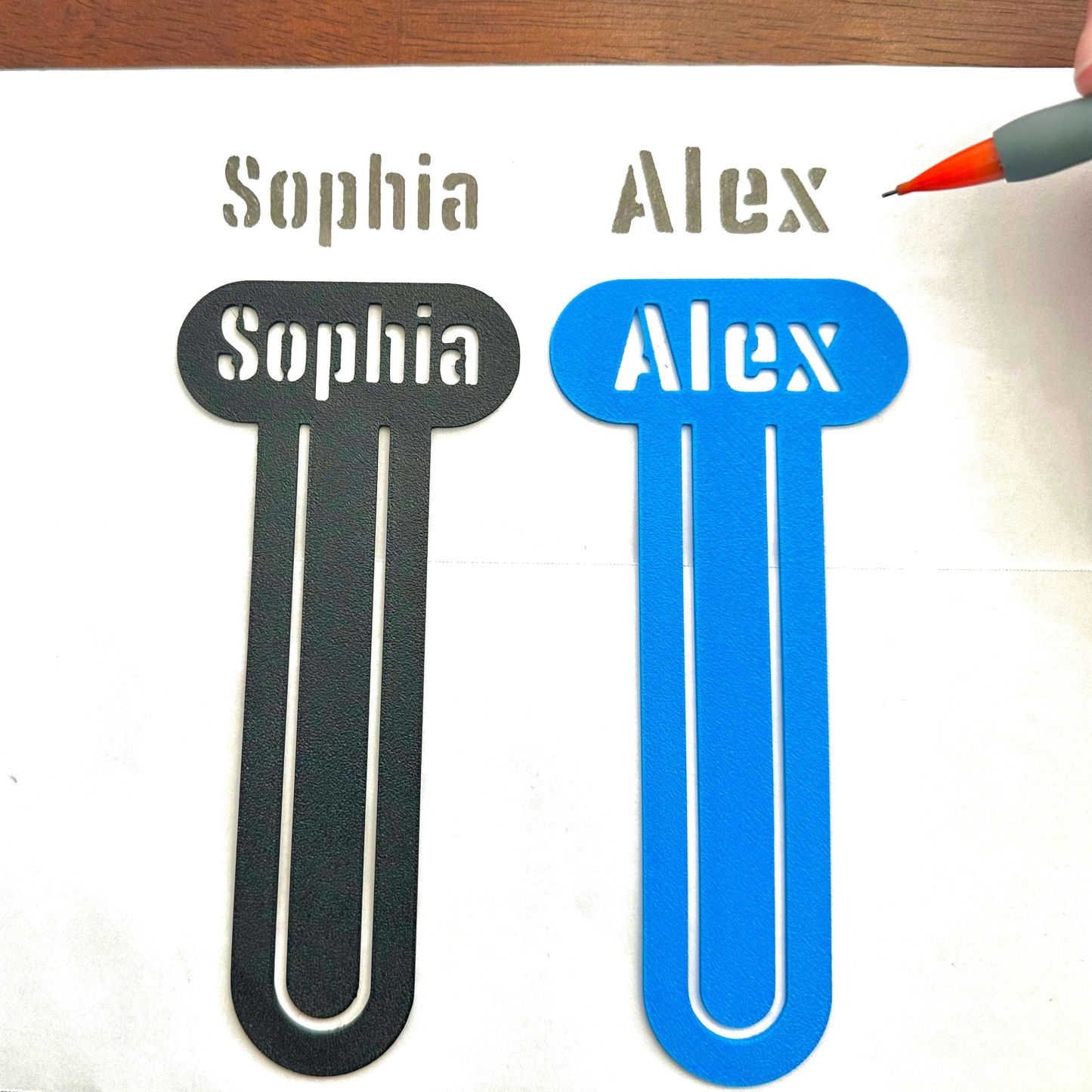 Personalized 3D Printed Name Bookmark Stencil | CWGift49