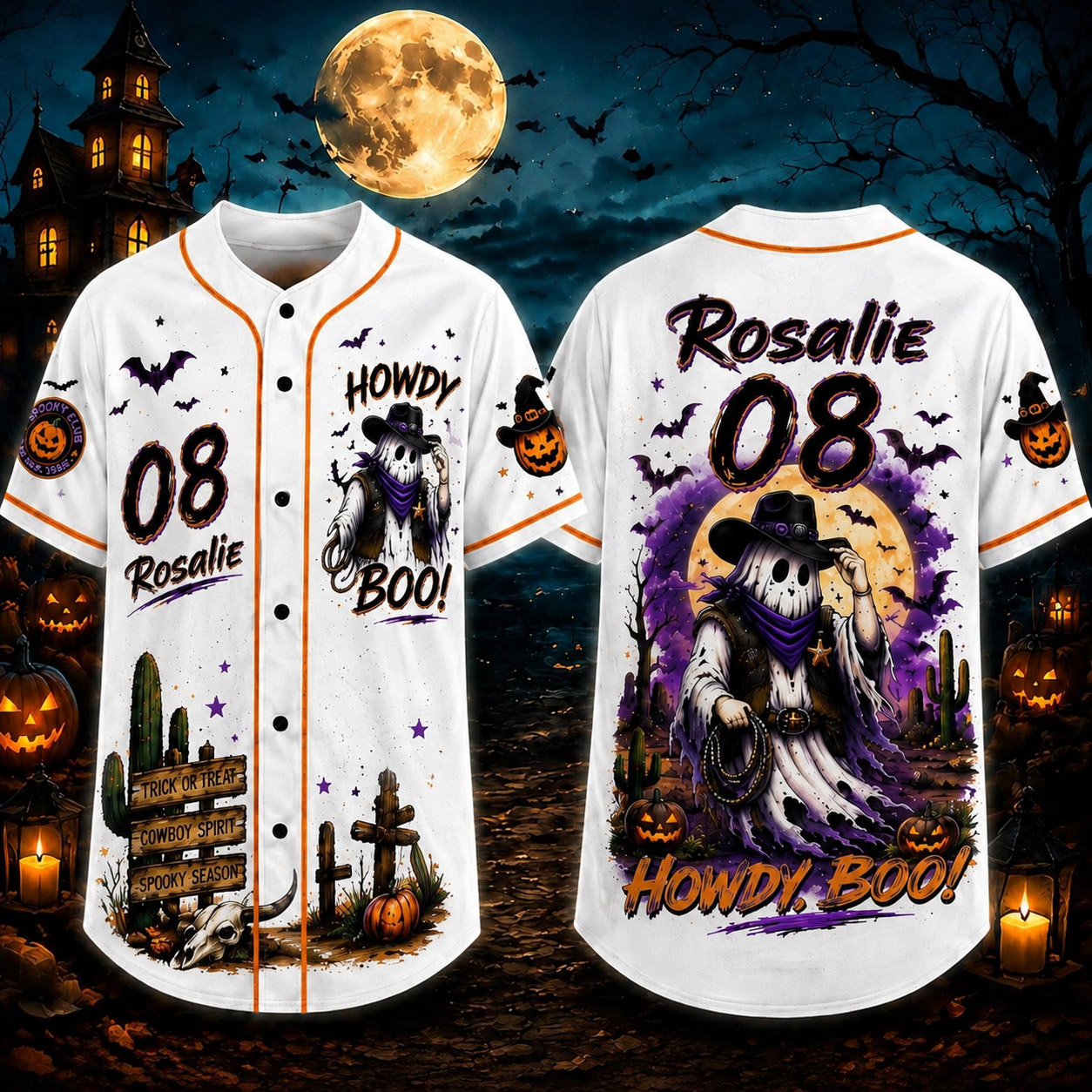 Personalized Halloween Button Up Baseball Jersey For Kid & Adult | CWHalloween99